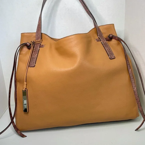 Vince Camuto Leather Rilo Tan/Brown Tote Bag